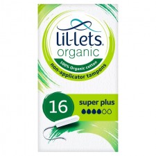 Lillets Organic Non-Applicator Tampons Super Plus 16s 