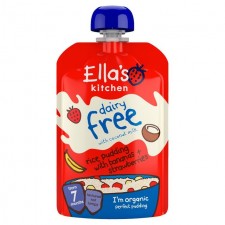 Ellas Kitchen Organic Dairy Free Bananas Strawberries Vanilla Coconut Milk Rice Pudding 80g 7 Months