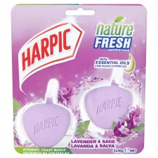 Harpic Nature Fresh Twin Rim Block Lavender and Sage 2 x 40g