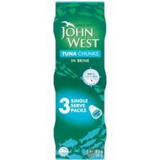 John West Tuna Chunks in Brine 3 x 80g