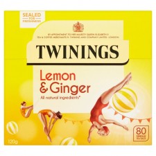 Twinings Lemon and Ginger 80 Teabags