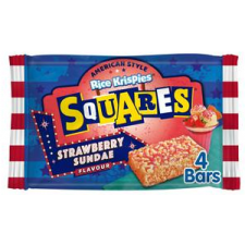 Rice Krispies Squares American Style Strawberry Sundae Flavour Bars 4x29g