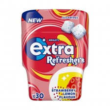 Extra Refreshers Strawberry Lemon Sugar Free Chewing Gum Bottle 30 Pieces 67g