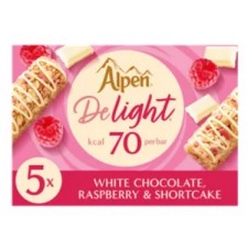Alpen Delight White Chocolate Raspberry and Shortcake Bars 5 Per Pack