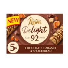 Alpen Delight Chocolate Caramel and Shortbread Bars 5 Per Pack