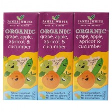 James White Organic Kids Grape Apple Apricot and Cucumber 3 x 200ml