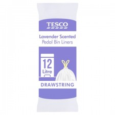 Tesco Drawstring Lavender Scented Bin Liners 12 Litre 25 Pack