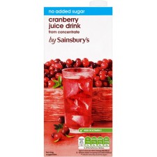 Sainsburys Cranberry Drink No Added Sugar 1L Carton