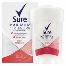 Sure Maximum Protection Sport Strength Cream Antiperspirant Deodorant 45Ml