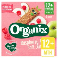 Organix 12 Month Apple and Raspberry Fruit and Cereal Bar 6X30g