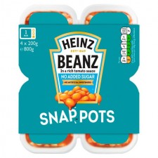 Heinz Baked Beans No Added Sugar Snap Pots 4 x 200G