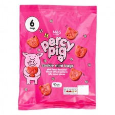 Marks and Spencer Percy Pig Mini Cookie Packs 6 x 18g Bags