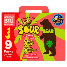 Bear Pure Fruit Yoyos Super Sour Strawberry and Apple 9 x 20G