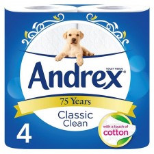 Andrex Toilet Tissue Classic Clean 4 Roll