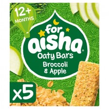 For Aisha Oaty Bars Broccoli and Apple 5 x 25g