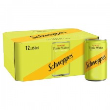 Schweppes Slimline Tonic Water with Lemon 12x150ml Cans