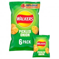 Walkers Pickled Onion Crisps 6 Pack 