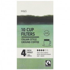 Marks and Spencer Italian Style Ground Coffee One Cup Filter 10 Pack 