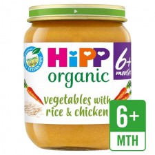 Hipp 6 Month Organic Vegetables with Rice And Chicken 125g