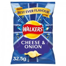 Retail Pack Walkers Cheese and Onion Crisps 32 x 32.5g 