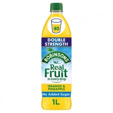 Robinsons No Added  Sugar Double Strength Orange and Pineapple Drink 1L