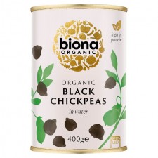 Biona Organic Black Chick Peas in Water 400g