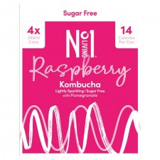 No.1 Living Sugar Free Kombucha Raspberry with Pomegranate 4 x 250ml