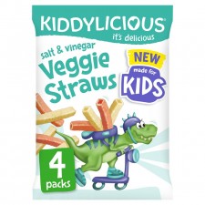 Kiddylicious Salt and Vinegar Veggie Straws 4 x 12g 