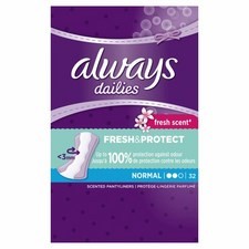 Always Dailies Fresh Scented Liners 32 per pack