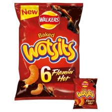 Walkers Wotsits Sweet and Spicy Flaming Hot 6 Pack