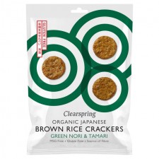 Clearspring Organic Japanese Green Nori and Tamari Brown Rice Crackers 40g