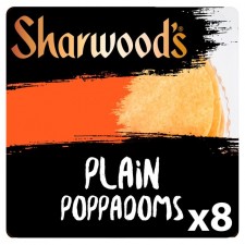 Retail Pack Sharwoods 8 Plain Poppadoms Ready To Eat x5