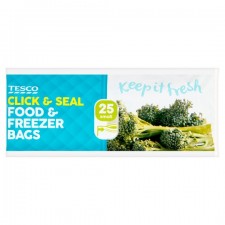 Tesco Click and Seal Food Storage Bags Small 25s