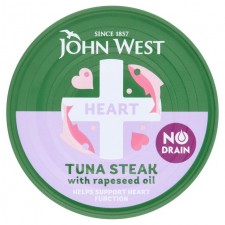 John West Heart No Drain Tuna Steak with Rapeseed Oil 110g