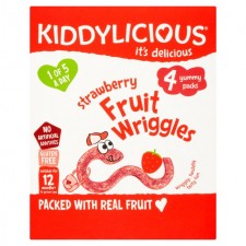 Kiddylicious Strawberry Wriggles Multipack 4 x 12g 12 months