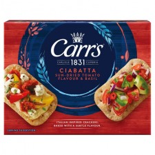 Carrs Ciabatta Crackers Sundried Tomato and Basil 140g 5 Pack