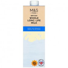 Marks and Spencer Whole Long Life Milk 1L