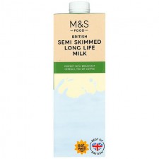 Marks and Spencer Semi Skimmed Long Life Milk 1L