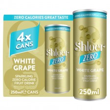 Shloer Zero White Grape Sparkling Drink 4 X 250ml