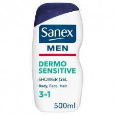Sanex Men Sensitive Skin 3in1 Body and Face Shower Gel 500ml