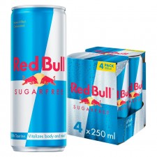Red Bull Sugar Free Drink 4 X 250ml Cans
