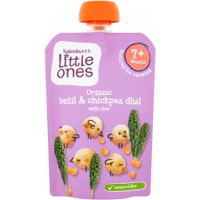 Sainsburys Little Ones Organic Lentil and Chickpea Dhal with Rice 7mth+ 130g
