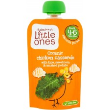Sainsburys Little Ones Organic Chicken Casserole Smooth Puree 4mth+ 100g