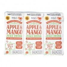 Marks and Spencer Apple And Mango Juice Drink 3 X 200ml Cartons