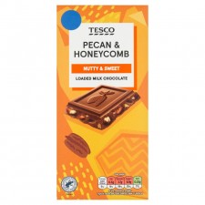Tesco Pecan and Honeycomb Loaded Milk Chocolate 180g