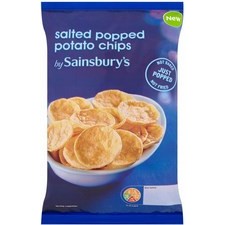 Sainsburys Salted Popped Potato Chips 88g