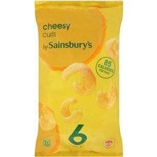 Sainsburys Cheesy Curls 6x16g
