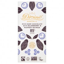 Divine Organic 85% Dark with Blueberry and Quinoa 80g