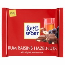 Ritter Sport Rum Raisin and Hazelnuts Milk Chocolate 100g