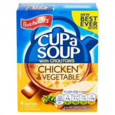 Retail Pack Batchelors Cup A Soup with Croutons Chicken And Vegetable 9 x 4 Sachet Packs